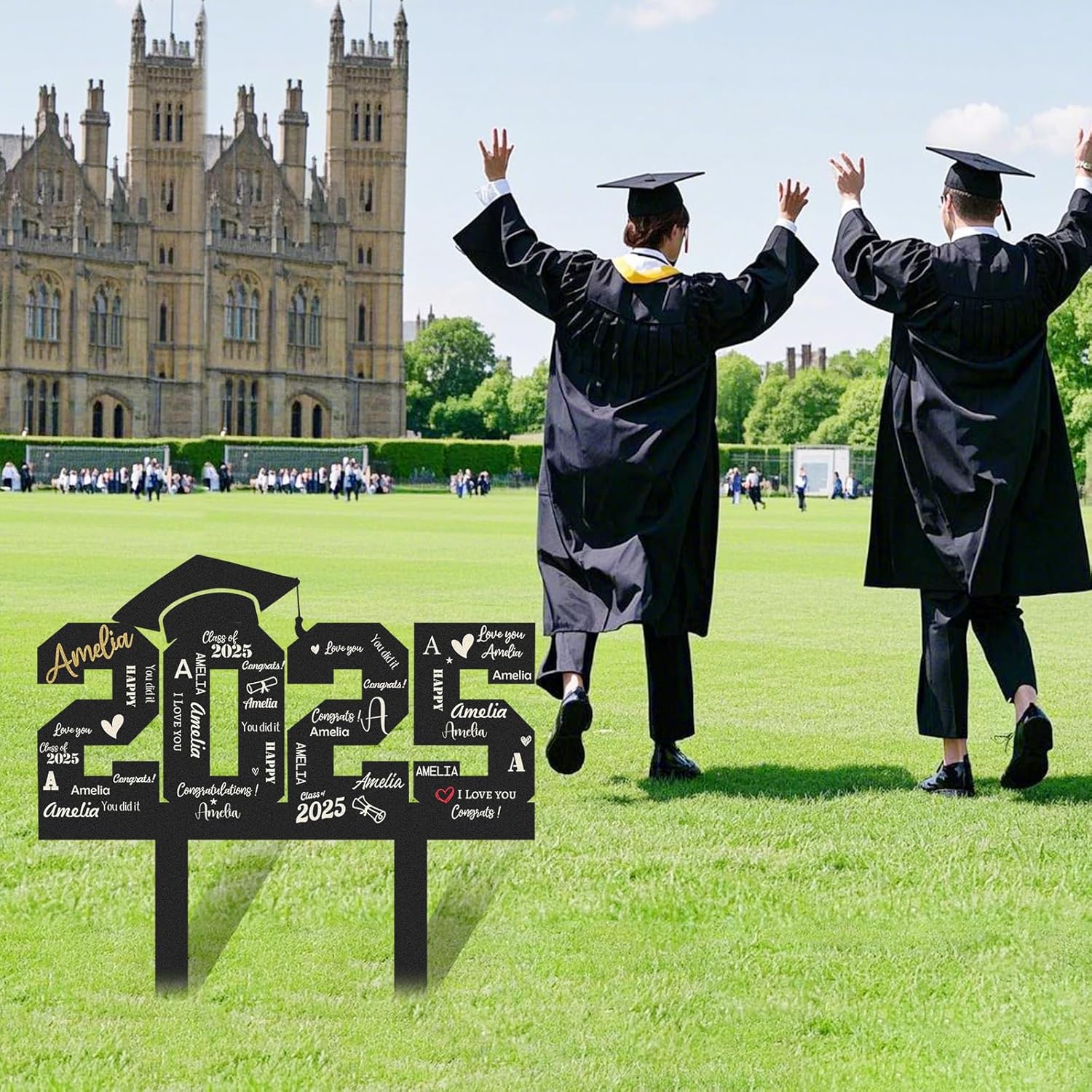  Custom Graduation Decorations Yard Sign, Senior Yard Signs Class of 2025, Custom Signs Outdoor Metal, Yard Sign Stakes Metal, Grad Gifts, Graduate Decorations for College High School