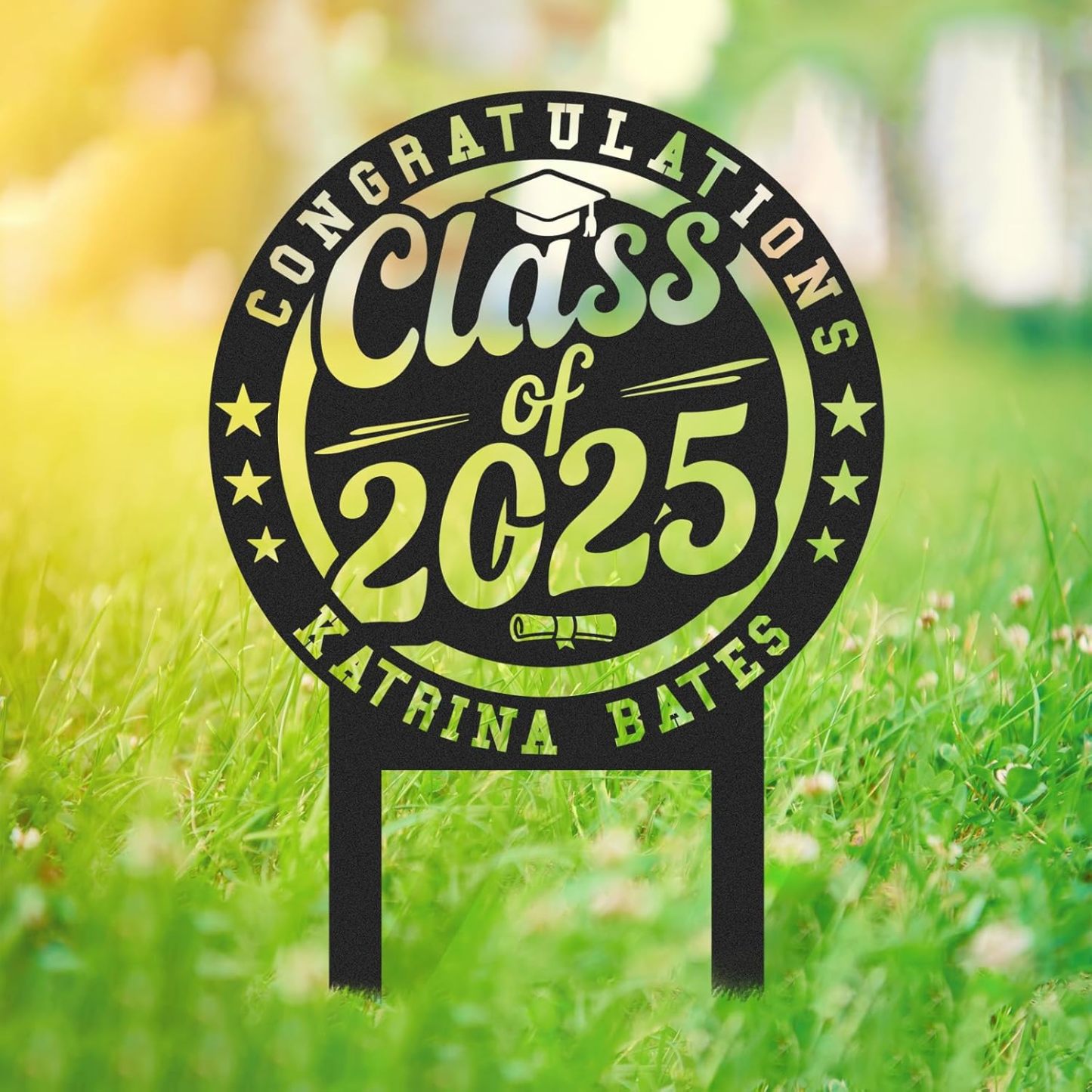  Custom Graduation Decorations Yard Sign, Senior Yard Signs Class of 2025, Custom Signs Outdoor Metal, Yard Sign Stakes Metal, Grad Gifts, Graduate Decorations for College High School
