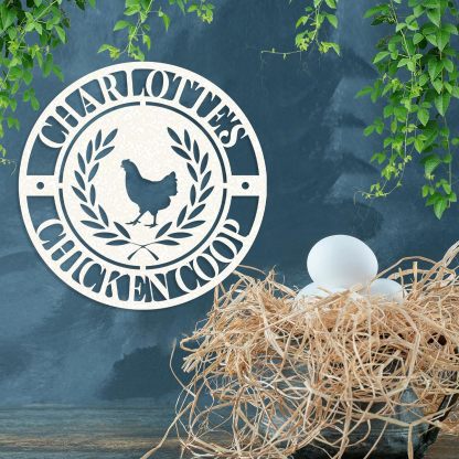 Personalized Metal Chicken Coop Signs Outdoor, Cusotm Fluffy Butt Hut Chicken Coop Sign, Chicken Coop Accessories, Funny Signs for Chicken Coops, Farmhouse Wall Decor for Lawn, Yard, Patio, Garden