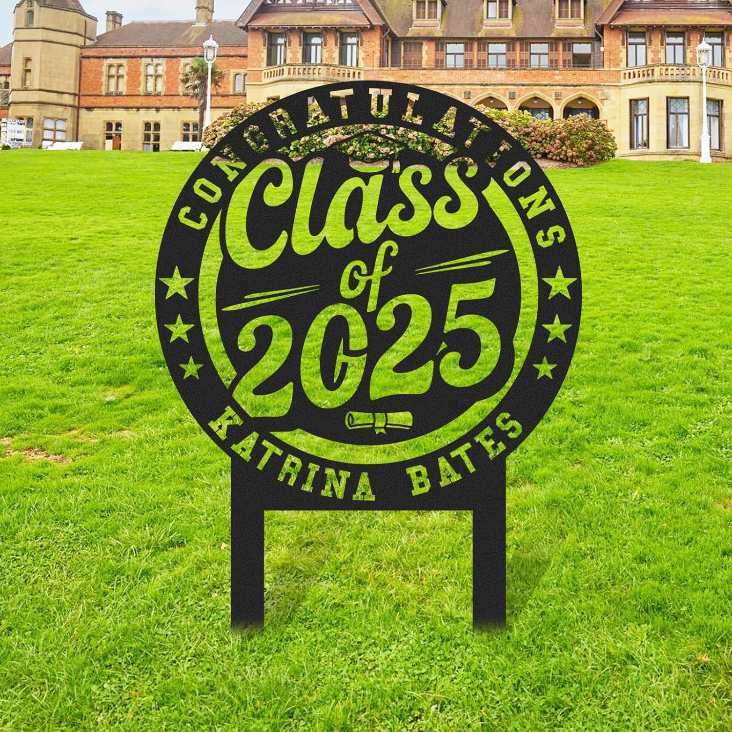  Custom Graduation Decorations Yard Sign, Senior Yard Signs Class of 2025, Custom Signs Outdoor Metal, Yard Sign Stakes Metal, Grad Gifts, Graduate Decorations for College High School