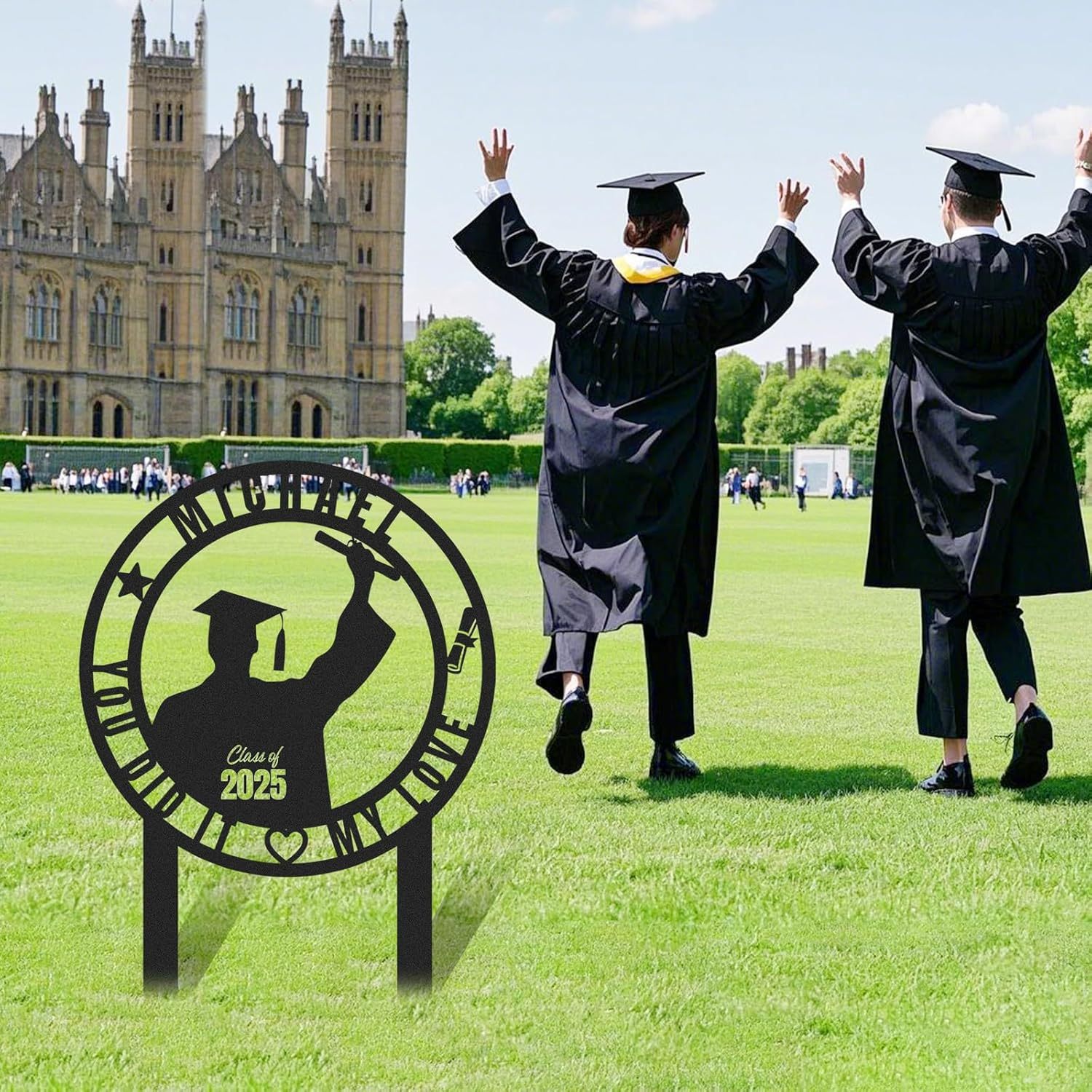  Custom Graduation Decorations Yard Sign, Senior Yard Signs Class of 2025, Custom Signs Outdoor Metal, Yard Sign Stakes Metal, Grad Gifts, Graduate Decorations for College High School