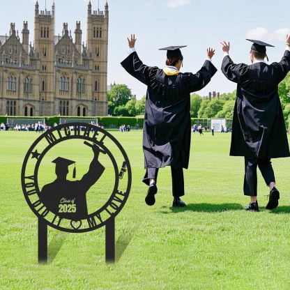  Custom Graduation Decorations Yard Sign, Senior Yard Signs Class of 2025, Custom Signs Outdoor Metal, Yard Sign Stakes Metal, Grad Gifts, Graduate Decorations for College High School