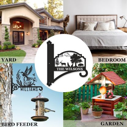 Personalized Iron Hanging Plant Bracket, Customizable Decorative Wall Plant Hanger Indoor Outdoor, Custom Name Bird Feeder Hook, Anti Rust Metal Hook for Wind Chimes Lantern