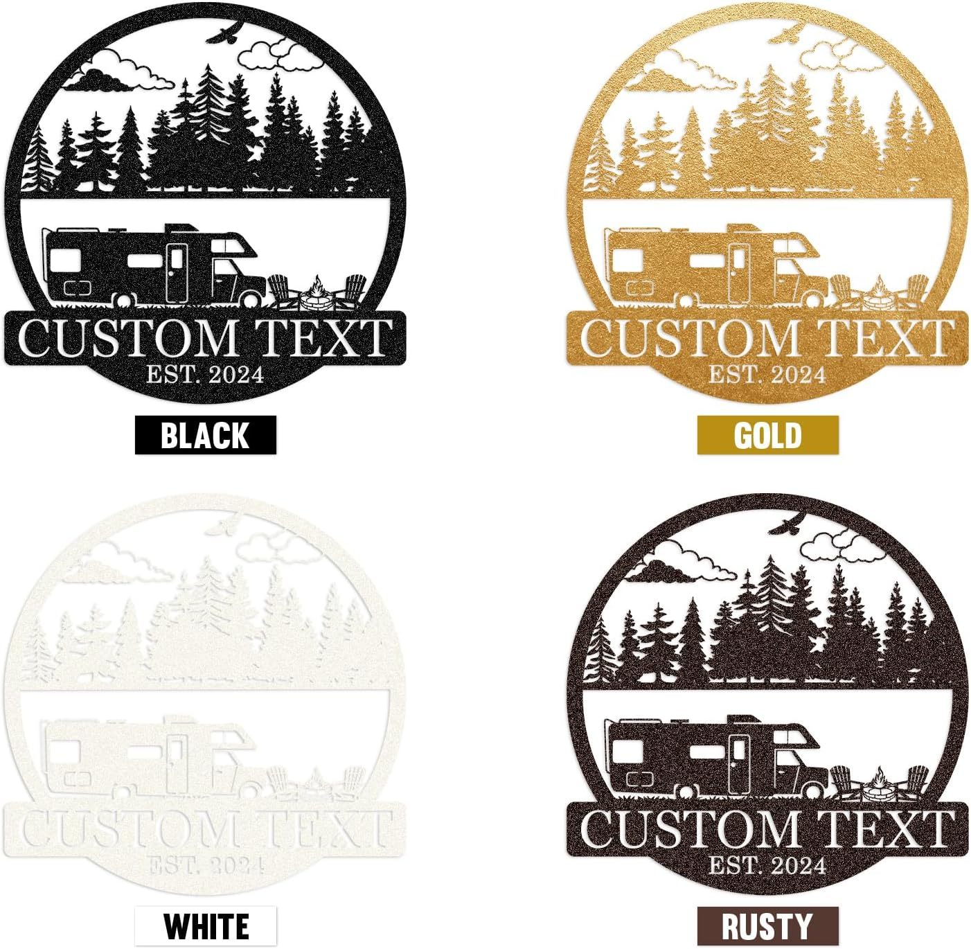Personalized Camping Sign, Outdoor Travel Trailer Camper Signs, Family Sign, Camping Gifts-MetalsignX