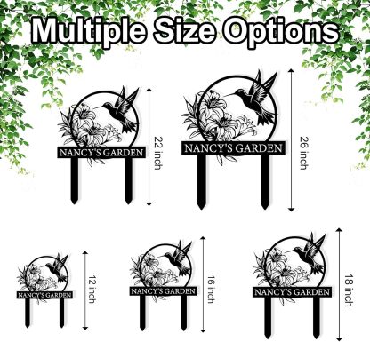 Personalized Garden Sign, Custom Bird Metal Garden Stake Sign, Garden Signs for Outside, Metal Lawn Art, Metal Signs Customized, Garden Signs Decorative Outdoor, Patio Plaque Decor