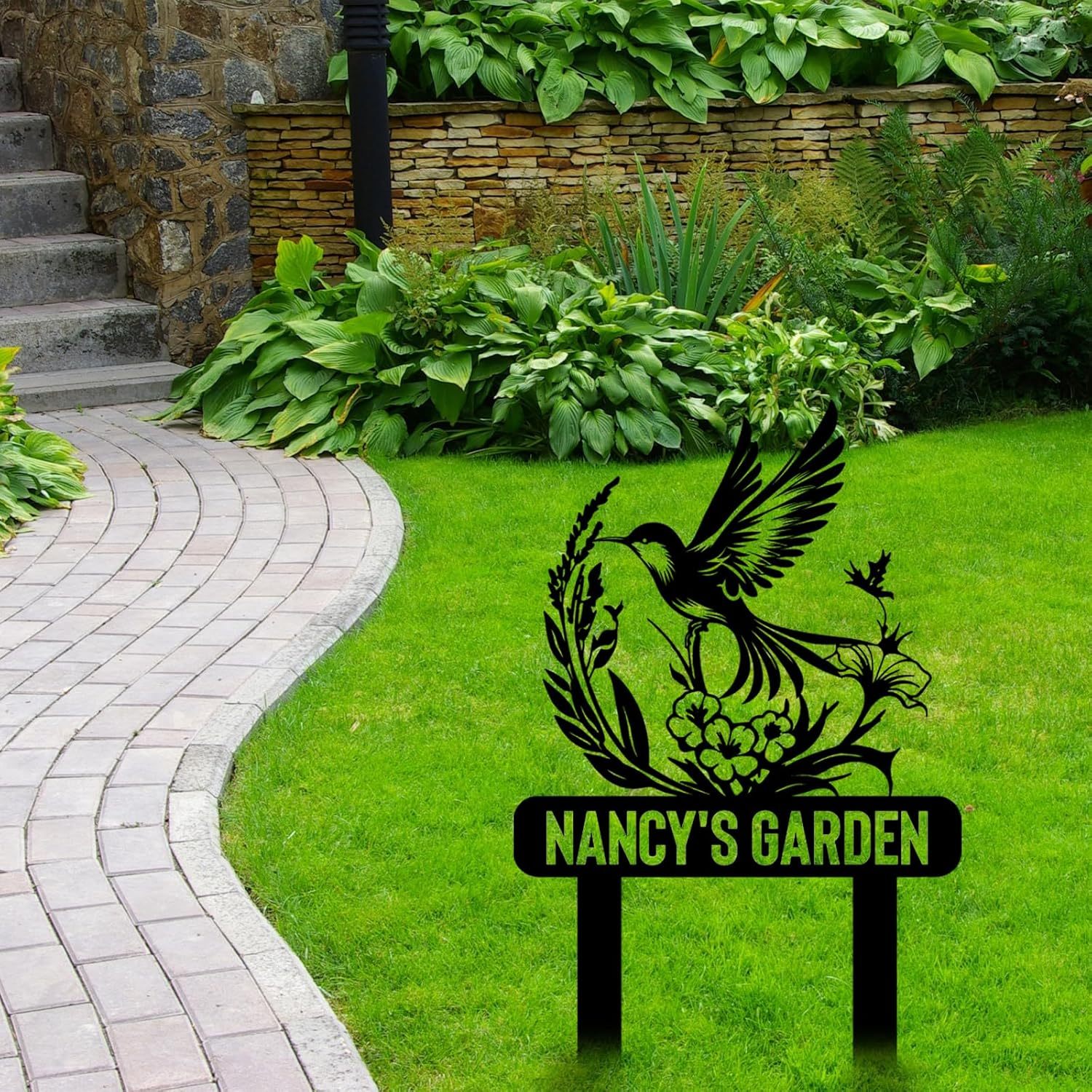 Personalized Garden Sign, Custom Bird Metal Garden Stake Sign, Garden Signs for Outside, Metal Lawn Art, Metal Signs Customized, Garden Signs Decorative Outdoor, Patio Plaque Decor