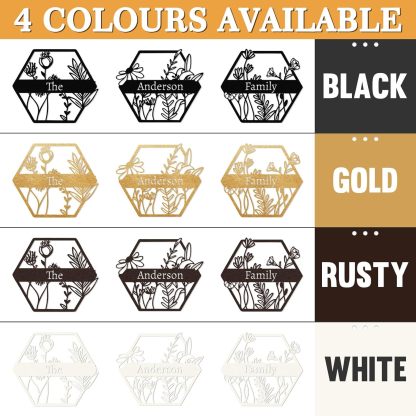  Personalized Metal Wall Art Decor, 3 Pcs Metal Signs, Tree of Life Wall Art, Family Tree Wall Sculptures, Custom Name Sign Gifts for Home Bedroom Living Room Color01