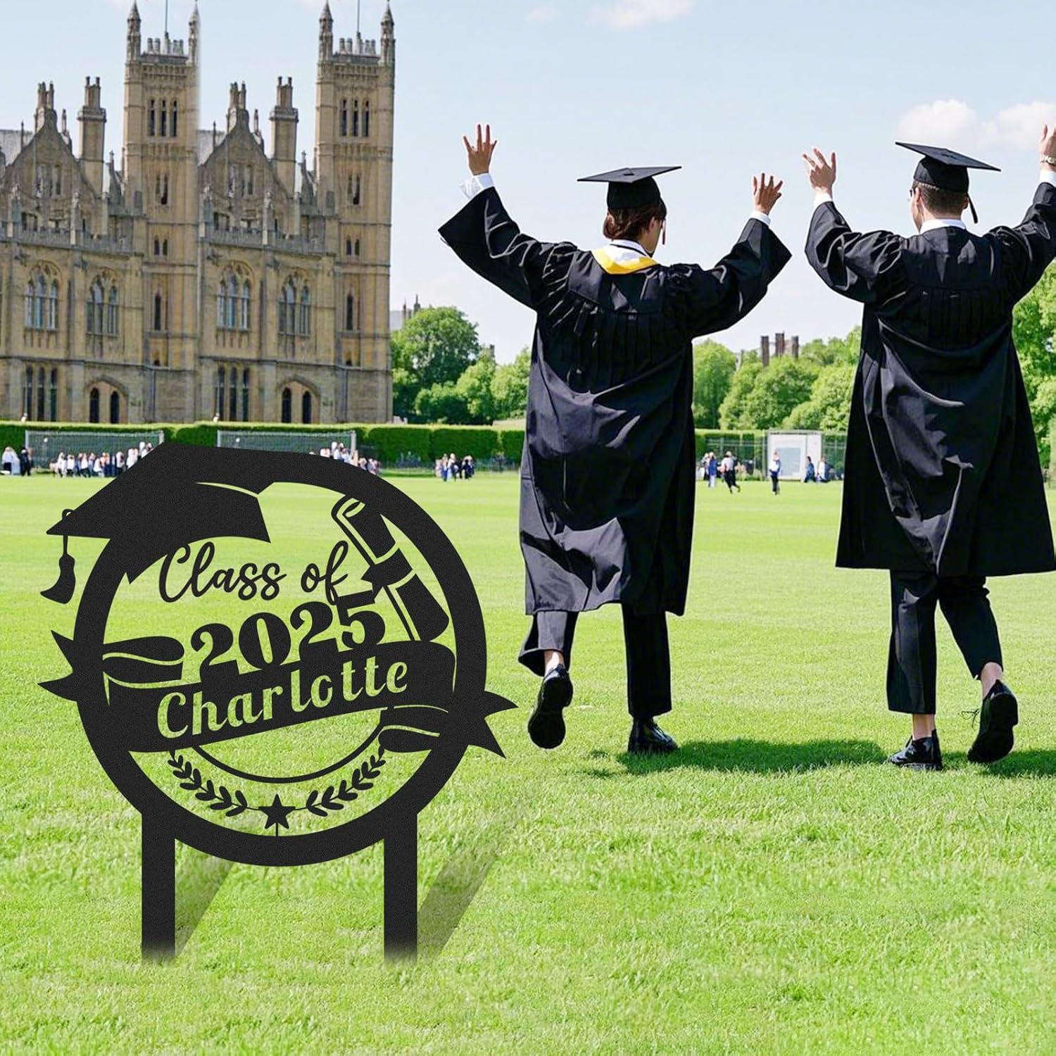  Custom Graduation Decorations Yard Sign, Senior Yard Signs Class of 2025, Custom Signs Outdoor Metal, Yard Sign Stakes Metal, Grad Gifts, Graduate Decorations for College High School