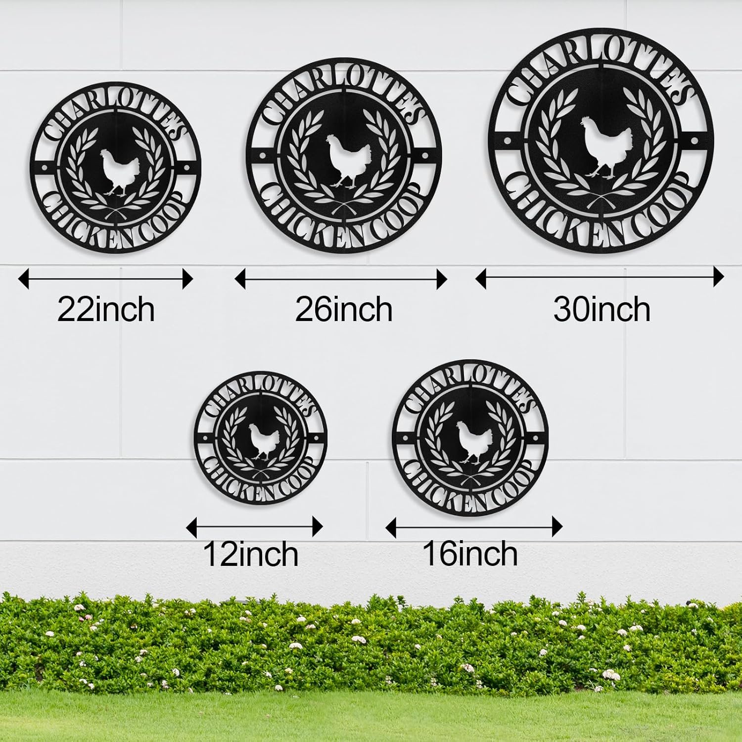 Personalized Metal Chicken Coop Signs Outdoor, Cusotm Fluffy Butt Hut Chicken Coop Sign, Chicken Coop Accessories, Funny Signs for Chicken Coops, Farmhouse Wall Decor for Lawn, Yard, Patio, Garden