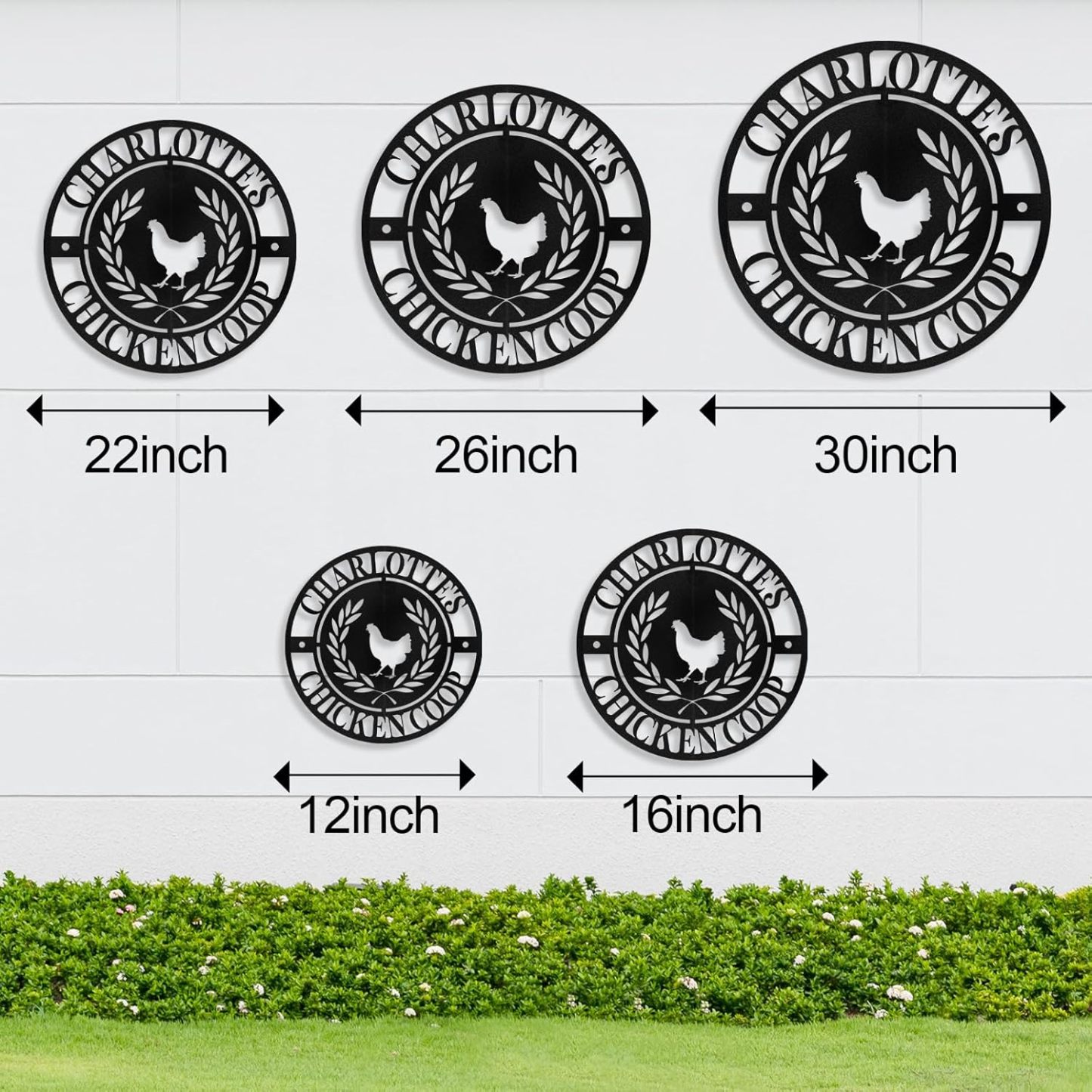 Personalized Metal Chicken Coop Signs Outdoor, Cusotm Fluffy Butt Hut Chicken Coop Sign, Chicken Coop Accessories, Funny Signs for Chicken Coops, Farmhouse Wall Decor for Lawn, Yard, Patio, Garden