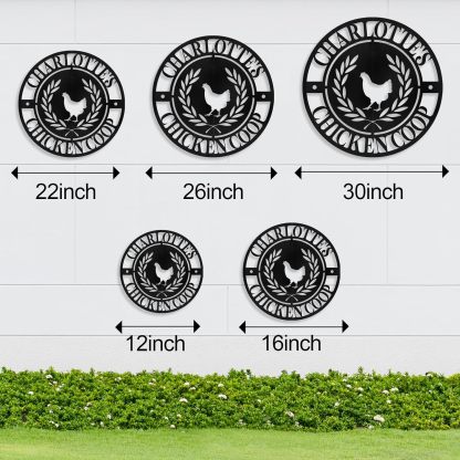 Personalized Metal Chicken Coop Signs Outdoor, Cusotm Fluffy Butt Hut Chicken Coop Sign, Chicken Coop Accessories, Funny Signs for Chicken Coops, Farmhouse Wall Decor for Lawn, Yard, Patio, Garden