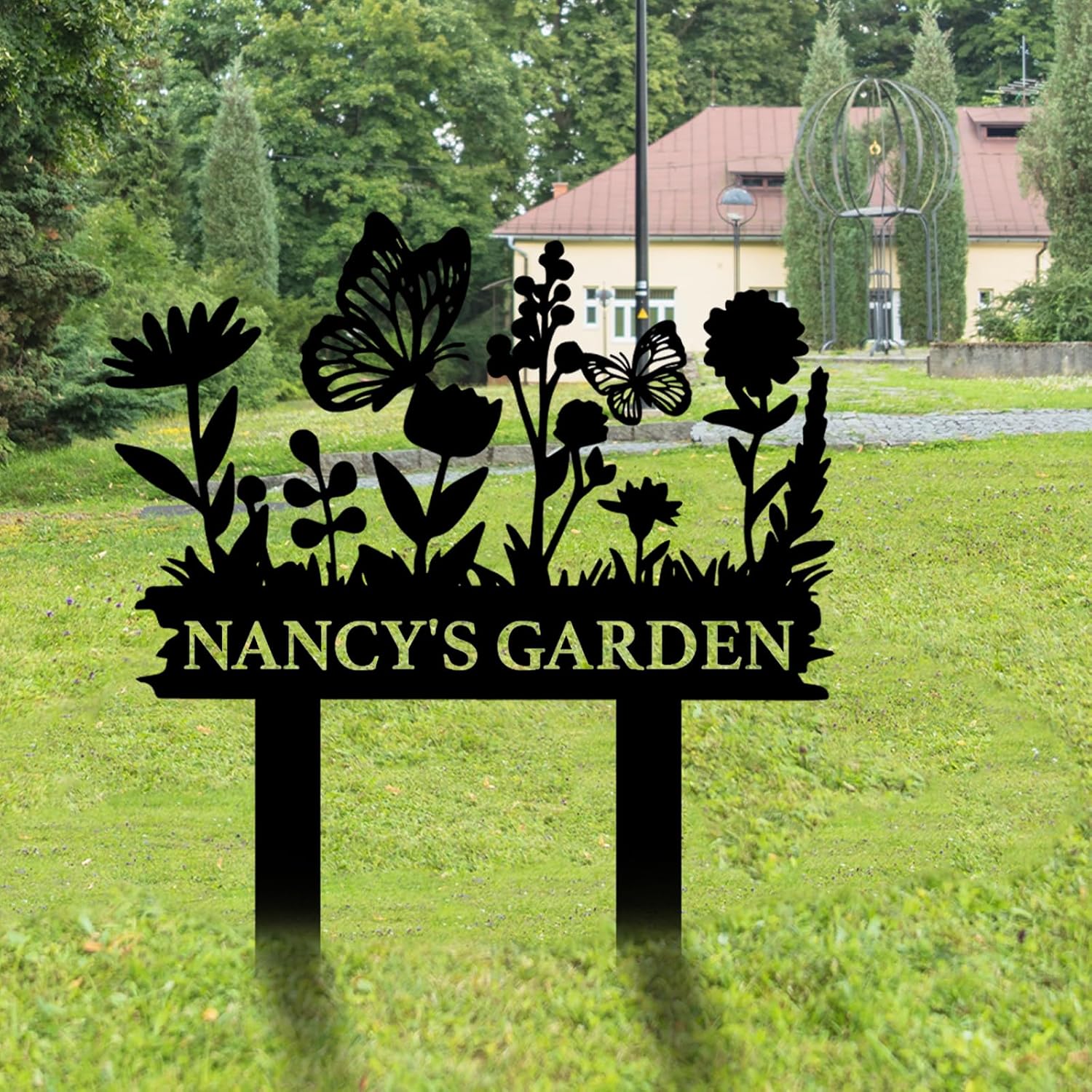 Personalized Garden Sign, Custom Bird Metal Garden Stake Sign, Garden Signs for Outside, Metal Lawn Art, Metal Signs Customized, Garden Signs Decorative Outdoor, Patio Plaque Decor
