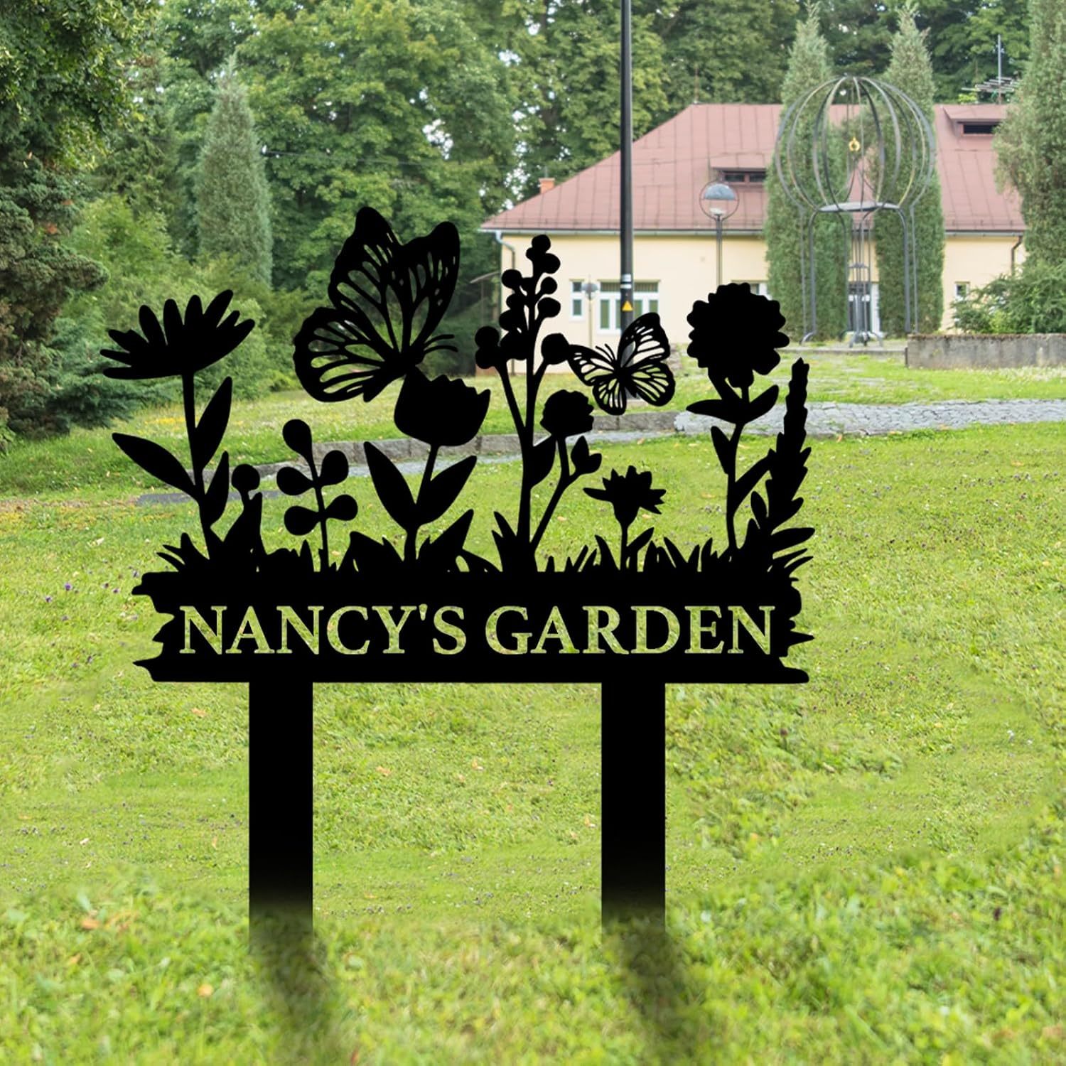Personalized Garden Sign, Custom Bird Metal Garden Stake Sign, Garden Signs for Outside, Metal Lawn Art, Metal Signs Customized, Garden Signs Decorative Outdoor, Patio Plaque Decor