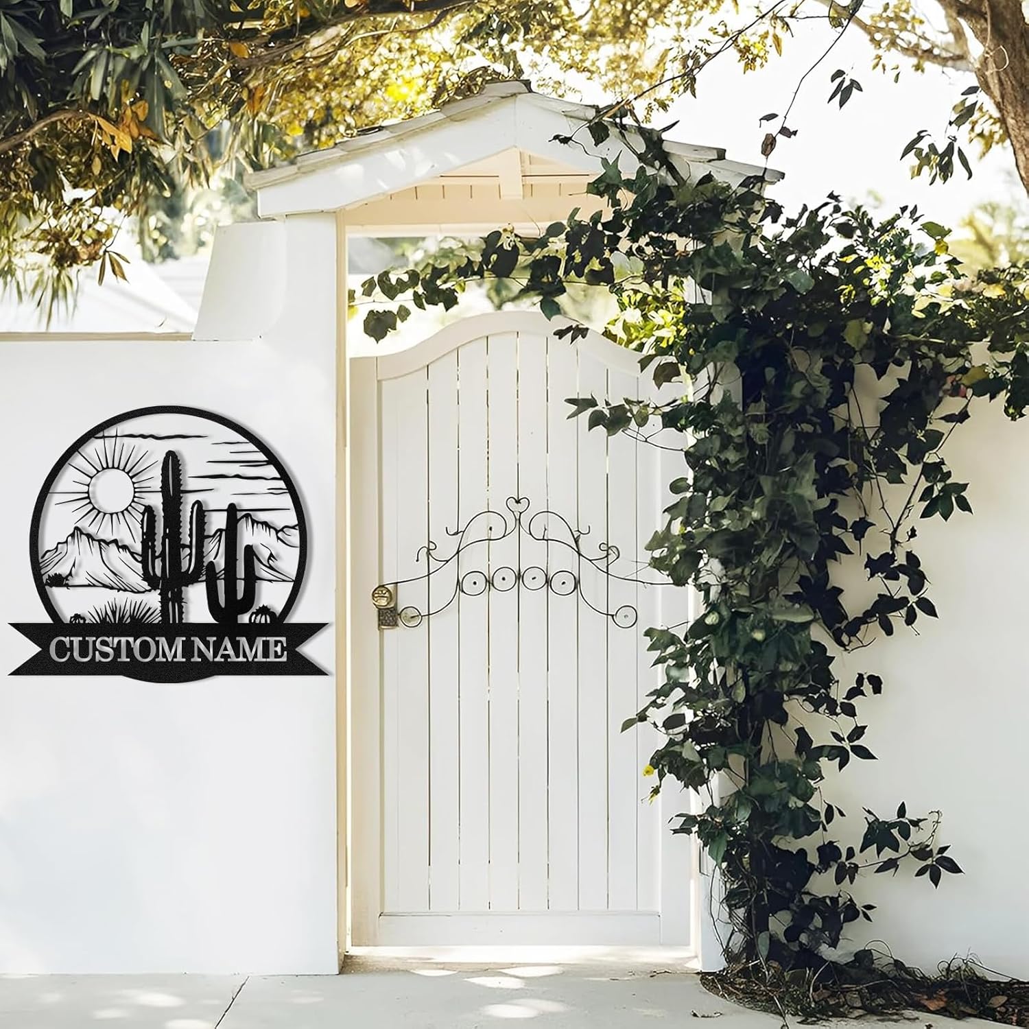 Dyoart Personalized Metal Cactus Wall Decor, Natural Themed Metal Wall Art Home Decor Plant Modern for Office Home Living Room Bedroom, Personalized Wall Hanging Plaques Sign, Housewarming Gifts