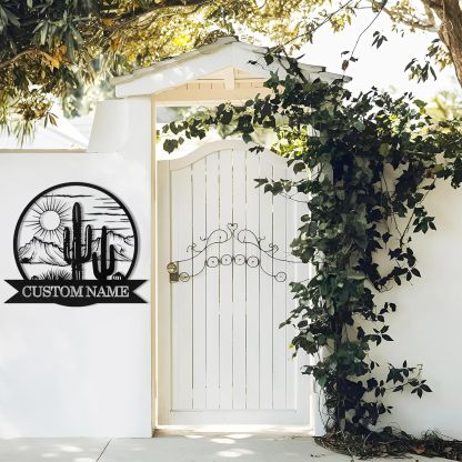 Dyoart Personalized Metal Cactus Wall Decor, Natural Themed Metal Wall Art Home Decor Plant Modern for Office Home Living Room Bedroom, Personalized Wall Hanging Plaques Sign, Housewarming Gifts