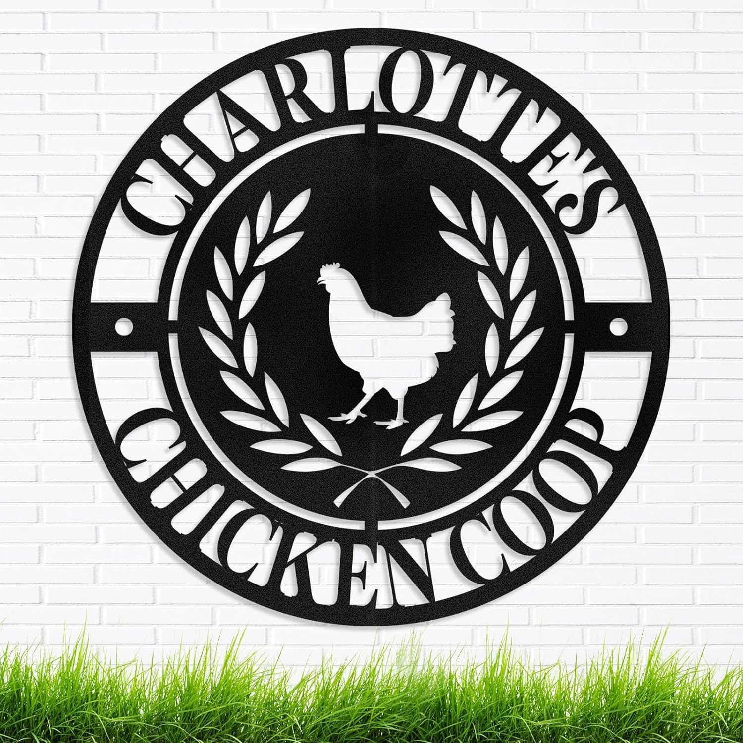 Personalized Metal Chicken Coop Signs Outdoor, Cusotm Fluffy Butt Hut Chicken Coop Sign, Chicken Coop Accessories, Funny Signs for Chicken Coops, Farmhouse Wall Decor for Lawn, Yard, Patio, Garden