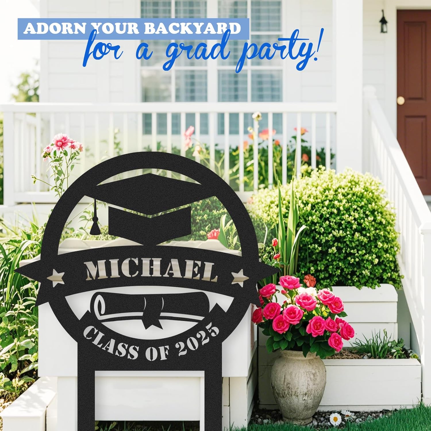 Custom Graduation Decorations Yard Sign, Senior Yard Signs Class of 2025, Custom Signs Outdoor Metal, Yard Sign Stakes Metal, Grad Gifts, Graduate Decorations for College High School