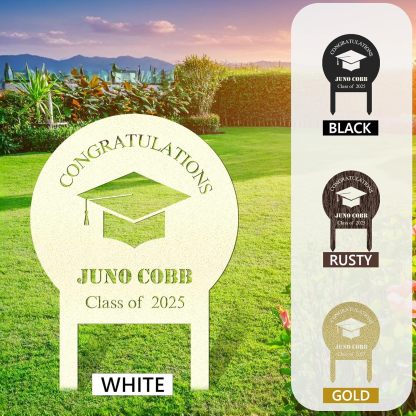  Custom Graduation Decorations Yard Sign, Senior Yard Signs Class of 2025, Custom Signs Outdoor Metal, Yard Sign Stakes Metal, Grad Gifts, Graduate Decorations for College High School