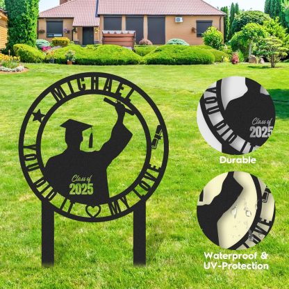 Custom Graduation Decorations Yard Sign, Senior Yard Signs Class of 2025, Custom Signs Outdoor Metal, Yard Sign Stakes Metal, Grad Gifts, Graduate Decorations for College High School