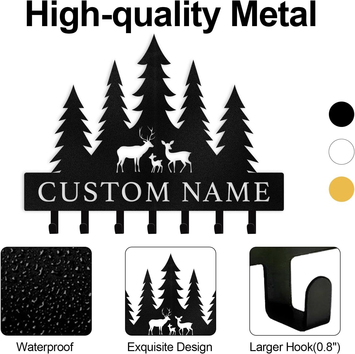 Custom Polar Deer  Key Holder, Personalized Key Hanger  for Entryway | Stylish Key Organizer-MetalsignX