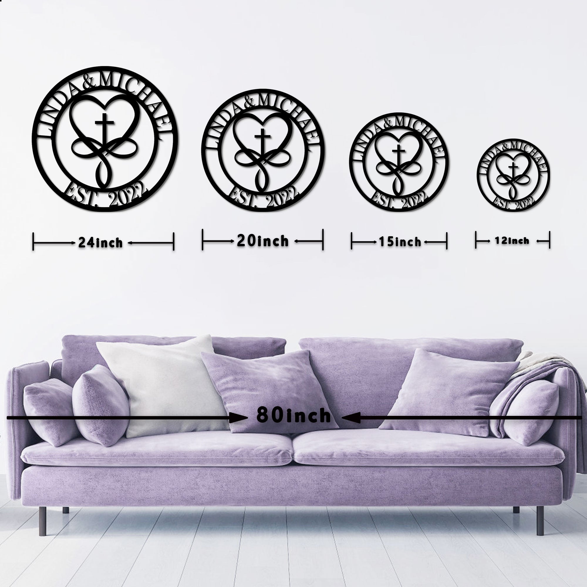 Personalized 100% Handmade Wedding Metal Sign of Name And Special Date Love Sign-MetalsignX