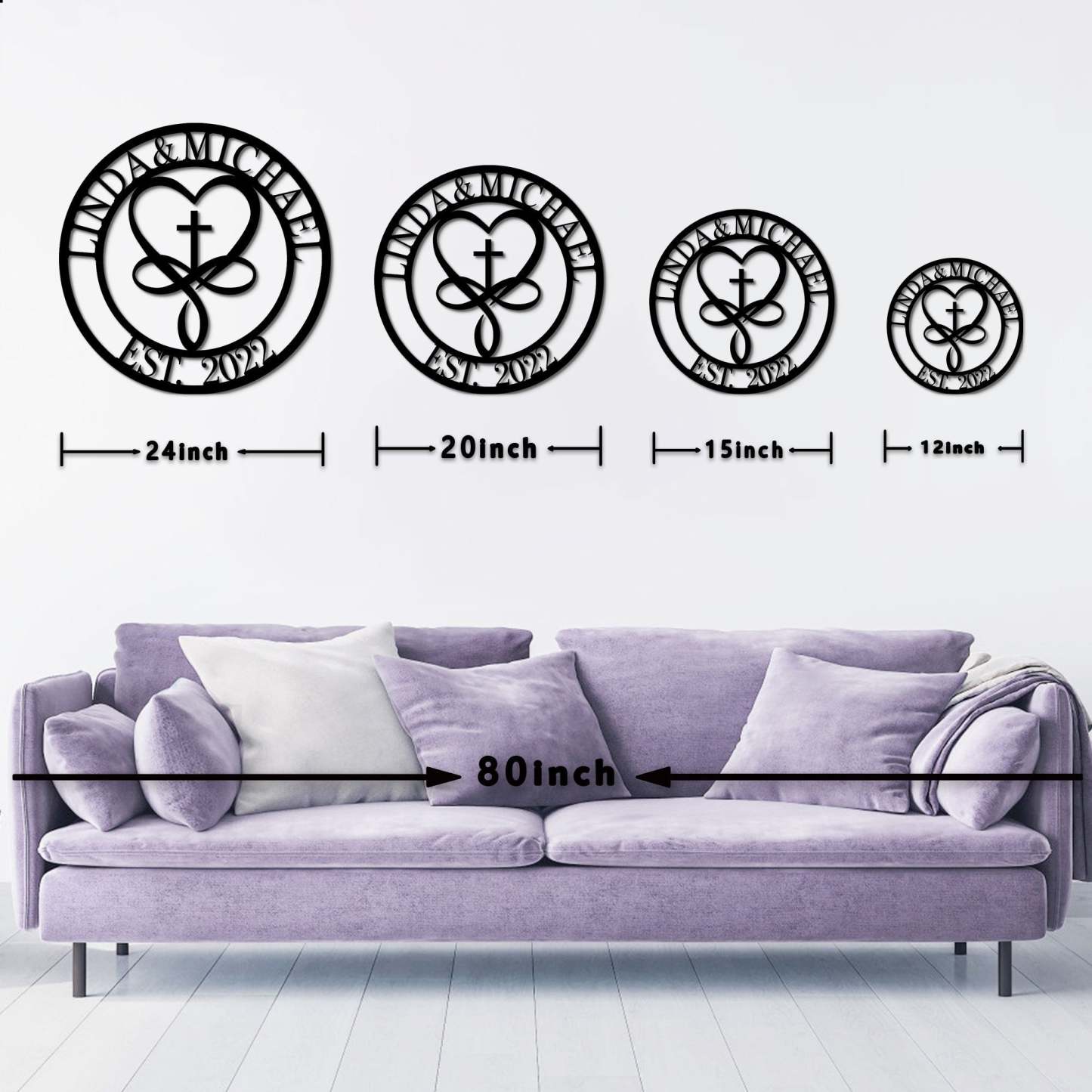 Personalized 100% Handmade Wedding Metal Sign of Name And Special Date Love Sign-MetalsignX