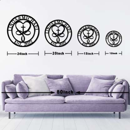 Personalized 100% Handmade Wedding Metal Sign of Name And Special Date Love Sign-MetalsignX