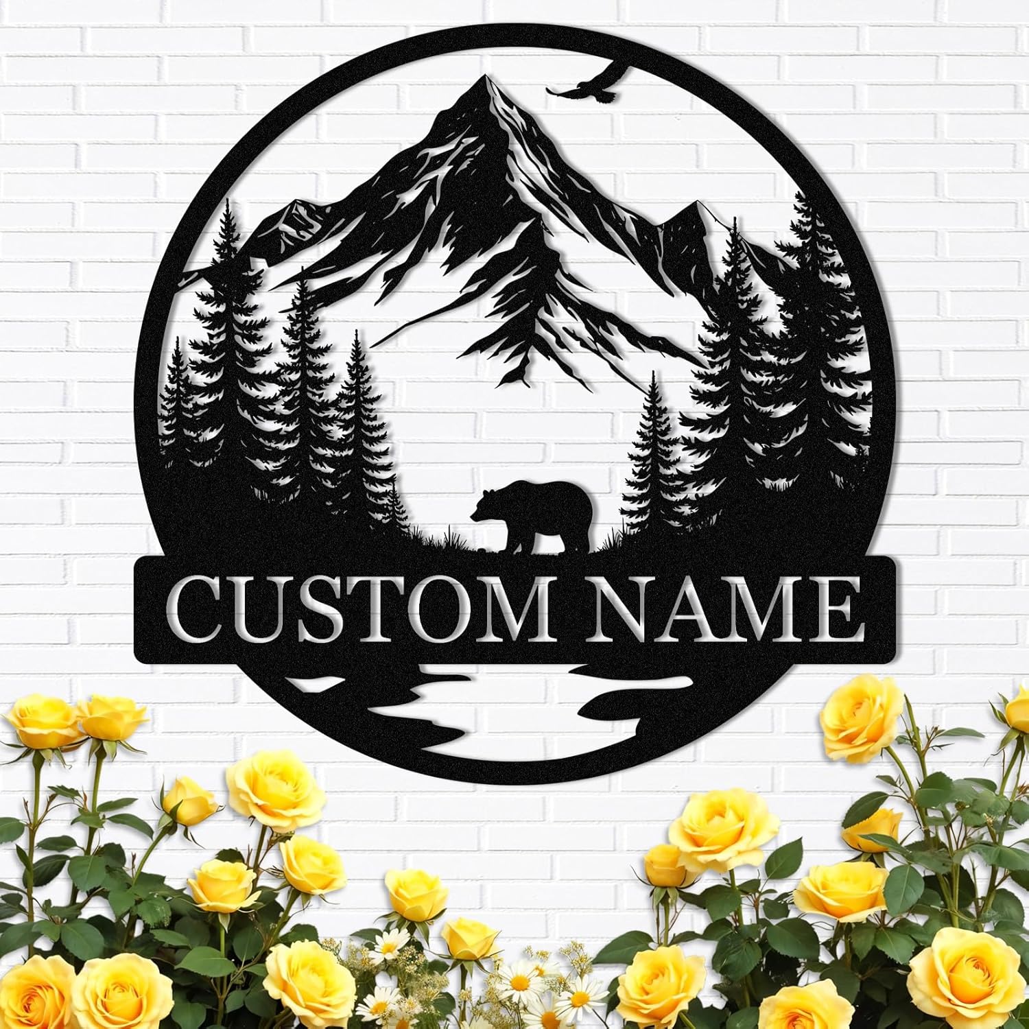 Personalized Bear Iron Sign , Handmade Metal Wall Art for Rustic Home-MetalsignX