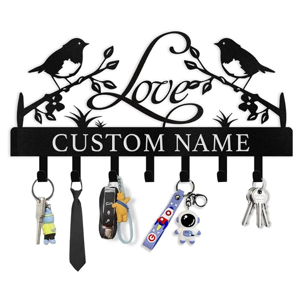 Personalized Key Holder Wall Mount, Wedding Housewarming Gift-MetalsignX