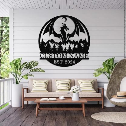 Custom Iron Animal Signs - Personalized Metal Wall Decor with Dragon, Bear, Fox & More-MetalsignX