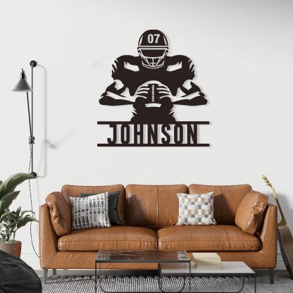 Personalized Football Metal Sign, Metal Signs Customized, Custom Ball Football Metal Wall Art, Custom Signs Outdoor Metal, Custom Name Sign Football Room Decor for Boys