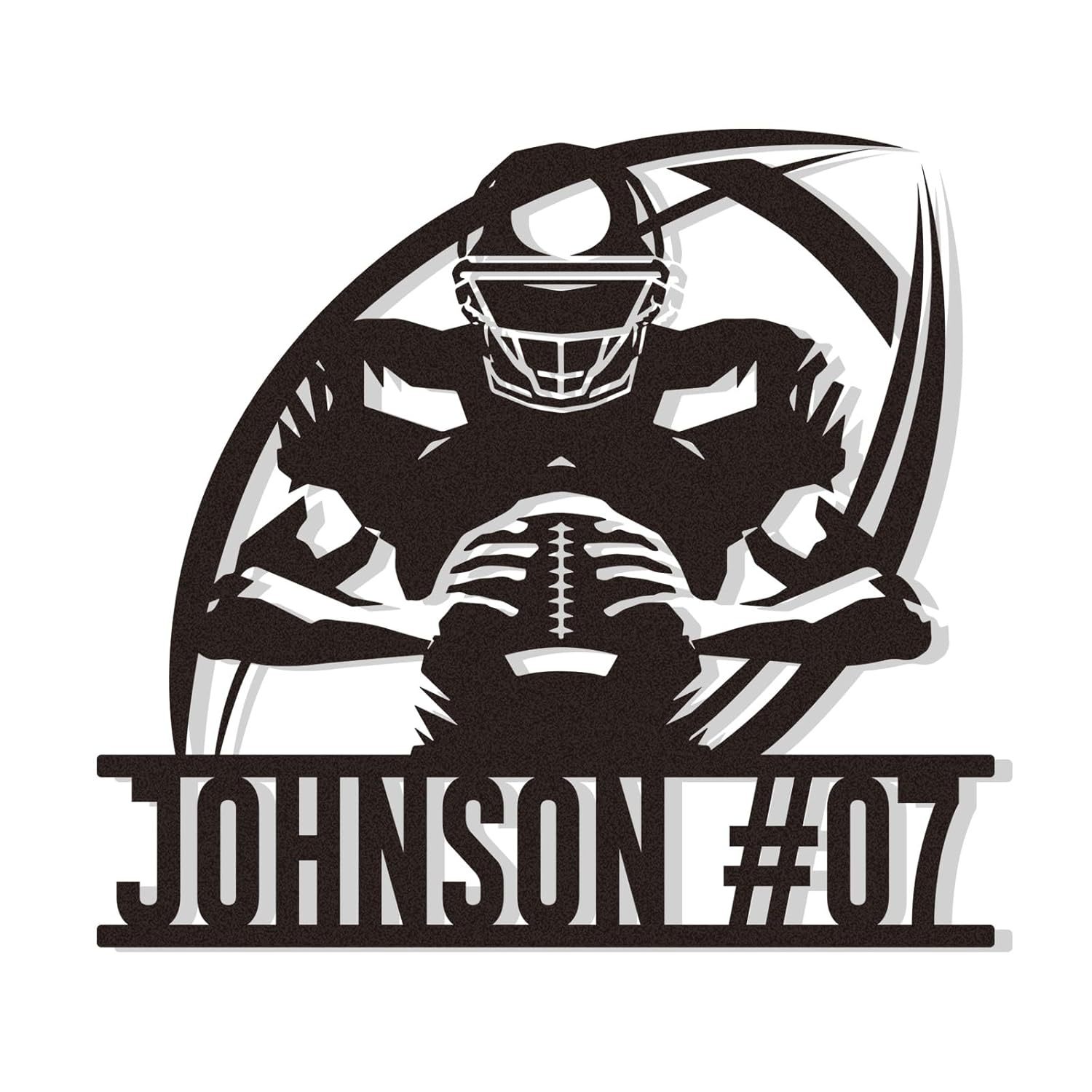 Personalized Football Metal Sign, Metal Signs Customized, Custom Ball Football Metal Wall Art, Custom Signs Outdoor Metal, Custom Name Sign Football Room Decor for Boys