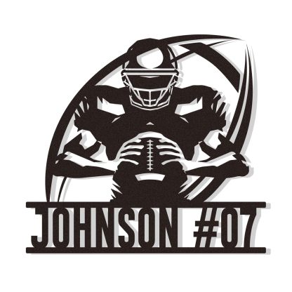 Personalized Football Metal Sign, Metal Signs Customized, Custom Ball Football Metal Wall Art, Custom Signs Outdoor Metal, Custom Name Sign Football Room Decor for Boys