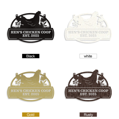 Personalized Chicken Coop Signs, Metal Funny Farm Decor, Chicken Coop Accessories, Metal Outdoor Wall Art, Custom Hen House Sign, Rustic Farmhouse Wall Decor for Farm Yard Garden Color10