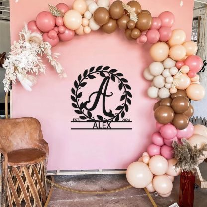 Custom Name Metal Signs, Wedding Anniversary Gift, Split Letter Monogram-MetalsignX