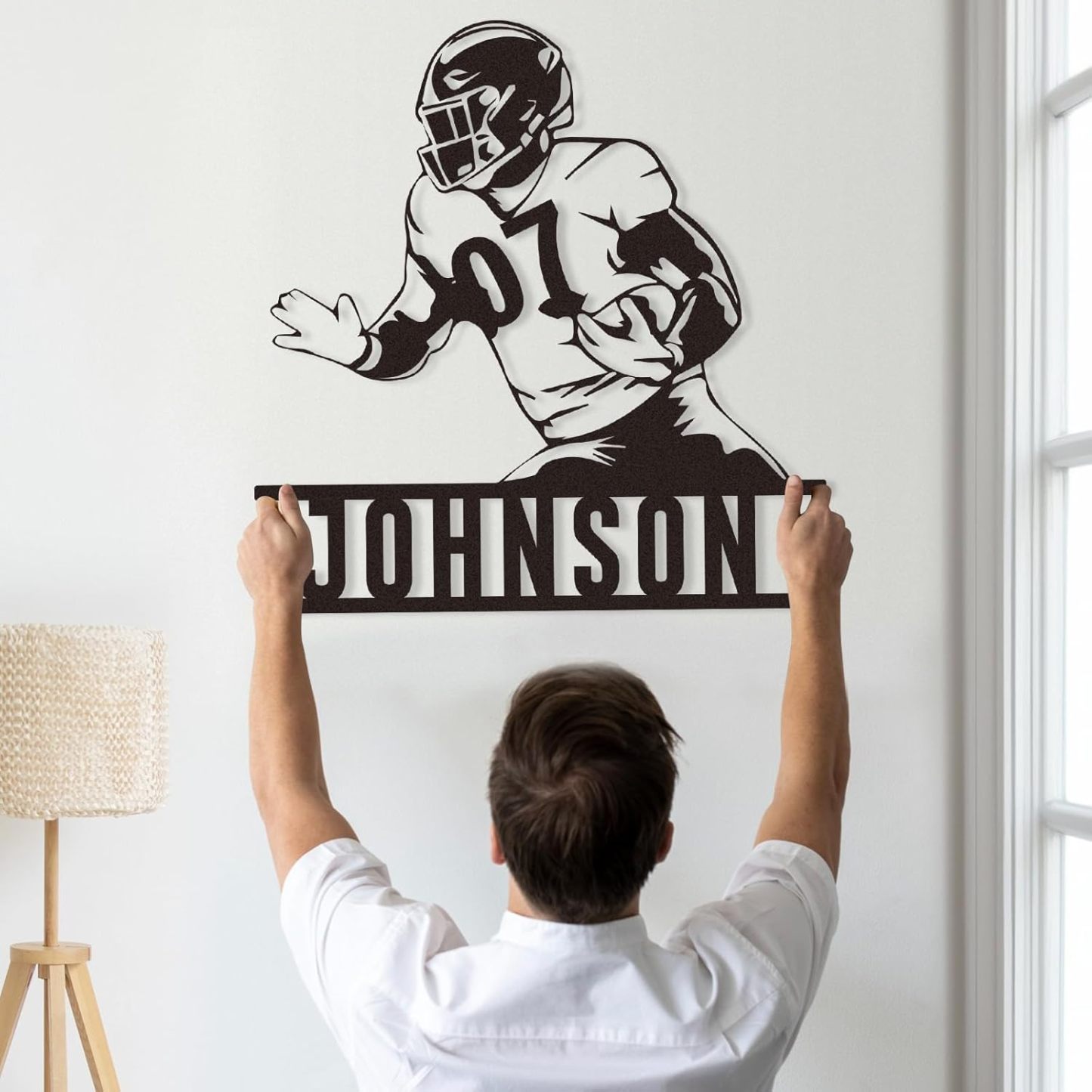 Personalized Football Metal Sign, Metal Signs Customized, Custom Ball Football Metal Wall Art, Custom Signs Outdoor Metal, Custom Name Sign Football Room Decor for Boys
