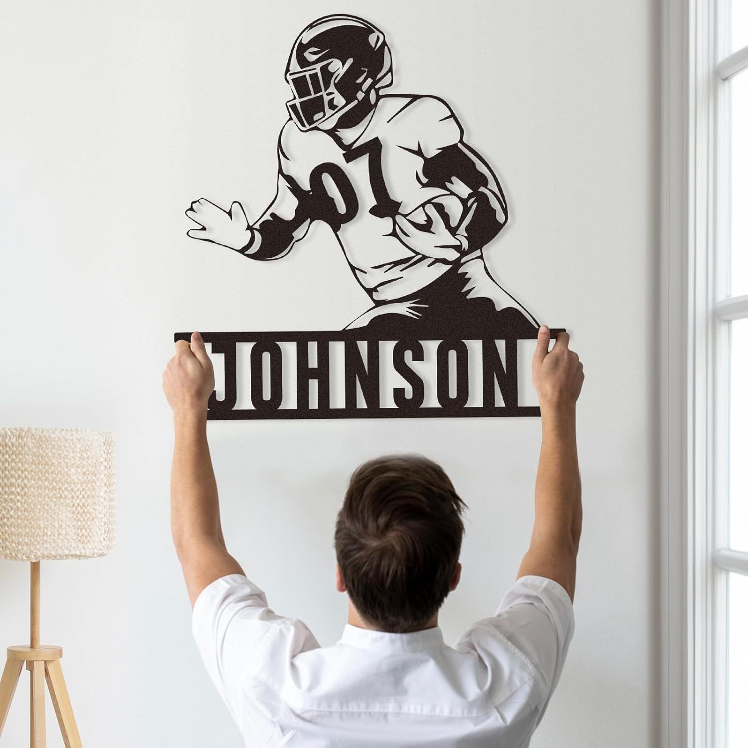 Personalized Football Metal Sign, Metal Signs Customized, Custom Ball Football Metal Wall Art, Custom Signs Outdoor Metal, Custom Name Sign Football Room Decor for Boys