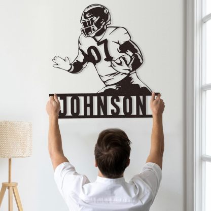 Personalized Football Metal Sign, Metal Signs Customized, Custom Ball Football Metal Wall Art, Custom Signs Outdoor Metal, Custom Name Sign Football Room Decor for Boys