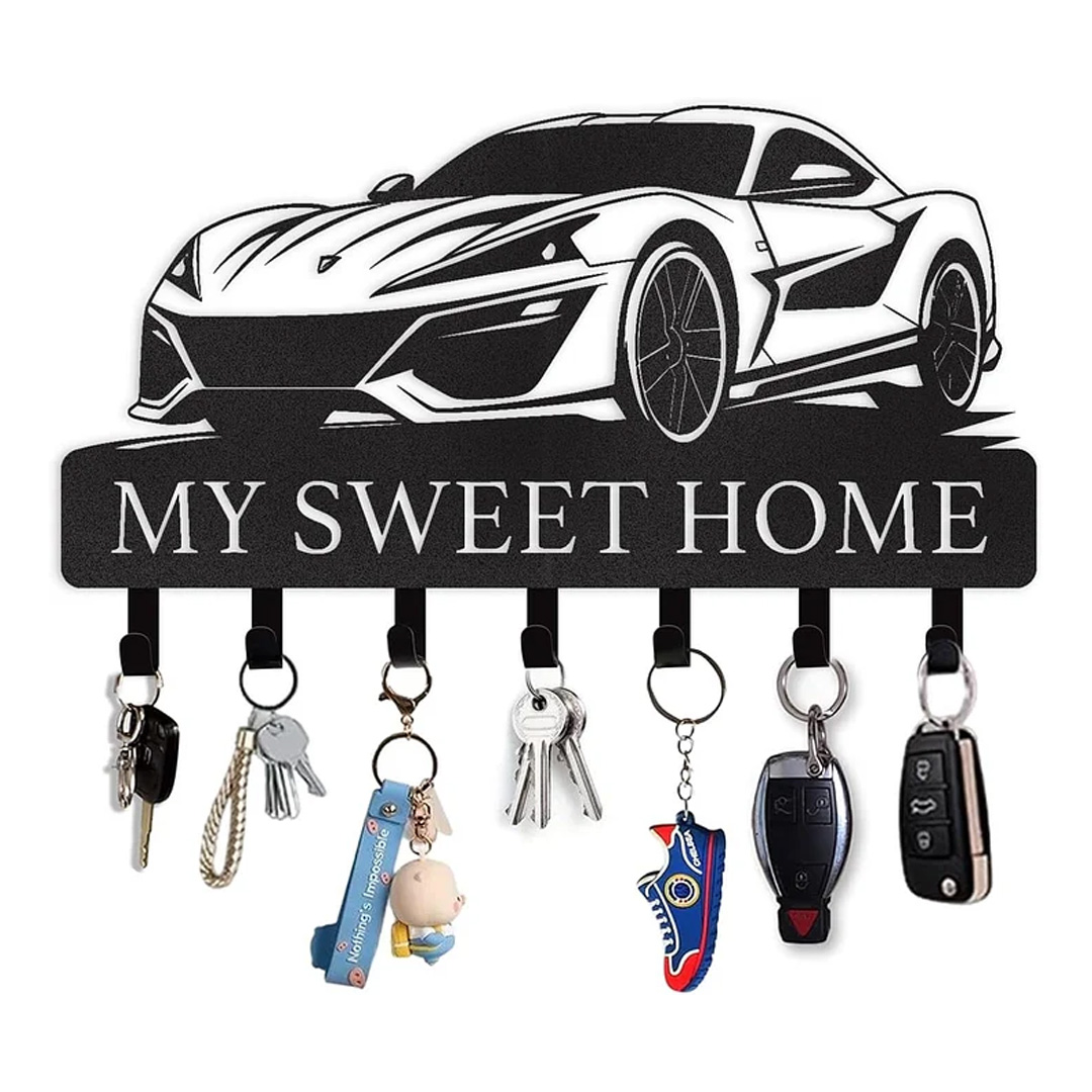 Personalized Key Holder for Wall, Custom Forest Deer Coat Rack Wall Hanging-MetalsignX