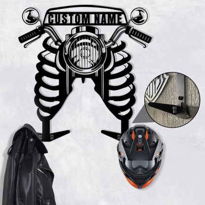 Custom Metal Motorcycle Helmet Holder Wall Mount-MetalsignX