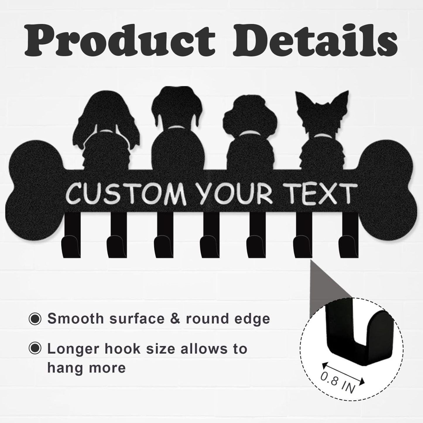 Custom Dog Leash Holder for Wall, Custom Metal Key Holder Wall Mount-MetalsignX