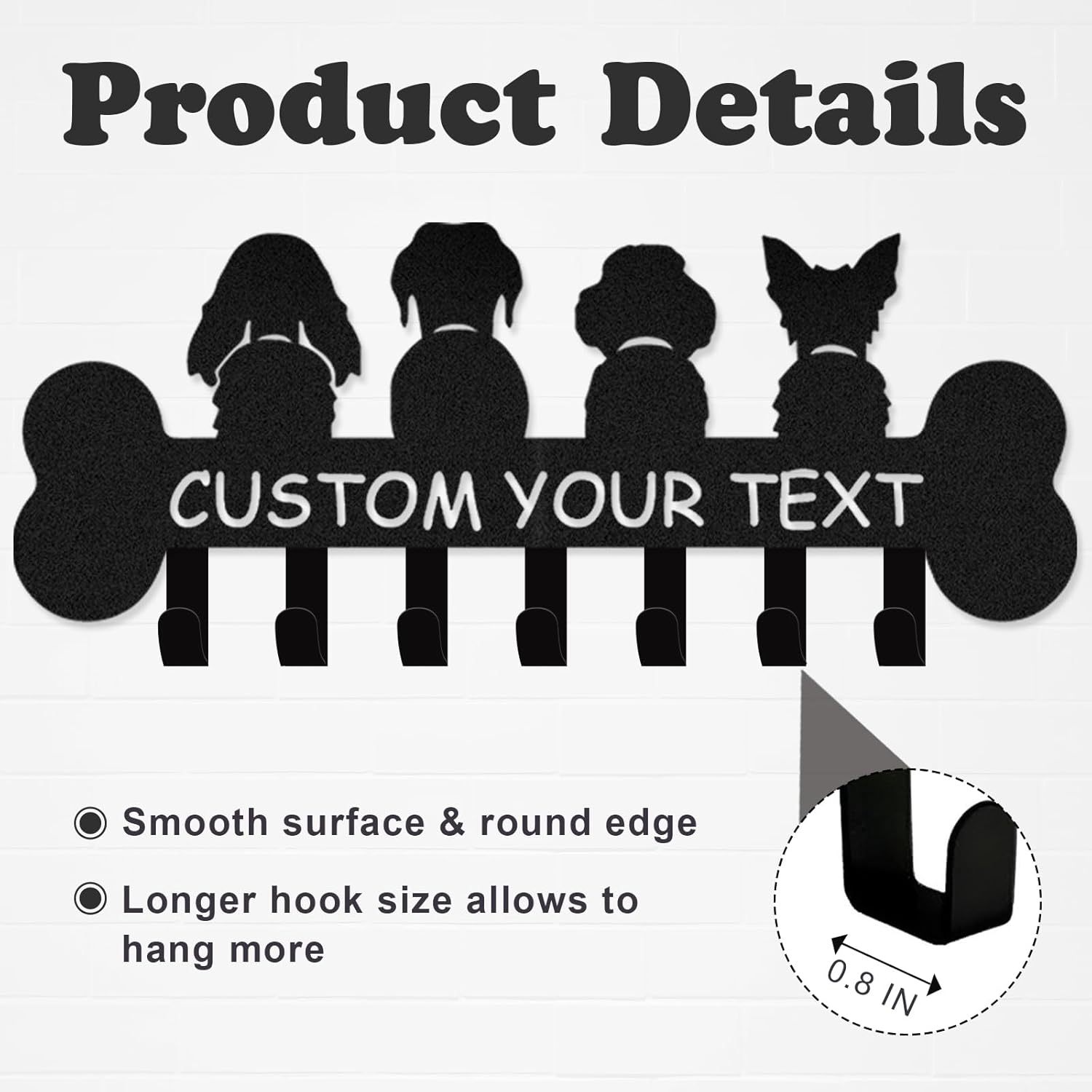 Custom Dog Leash Holder for Wall, Custom Metal Key Holder Wall Mount-MetalsignX