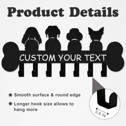 Custom Dog Leash Holder for Wall, Custom Metal Key Holder Wall Mount-MetalsignX