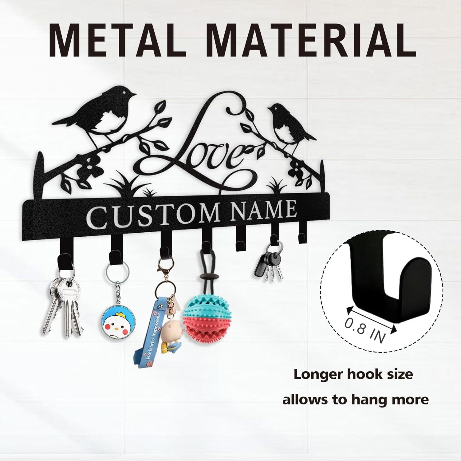 Personalized Key Holder Wall Mount, Wedding Housewarming Gift-MetalsignX