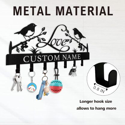 Personalized Key Holder Wall Mount, Wedding Housewarming Gift-MetalsignX