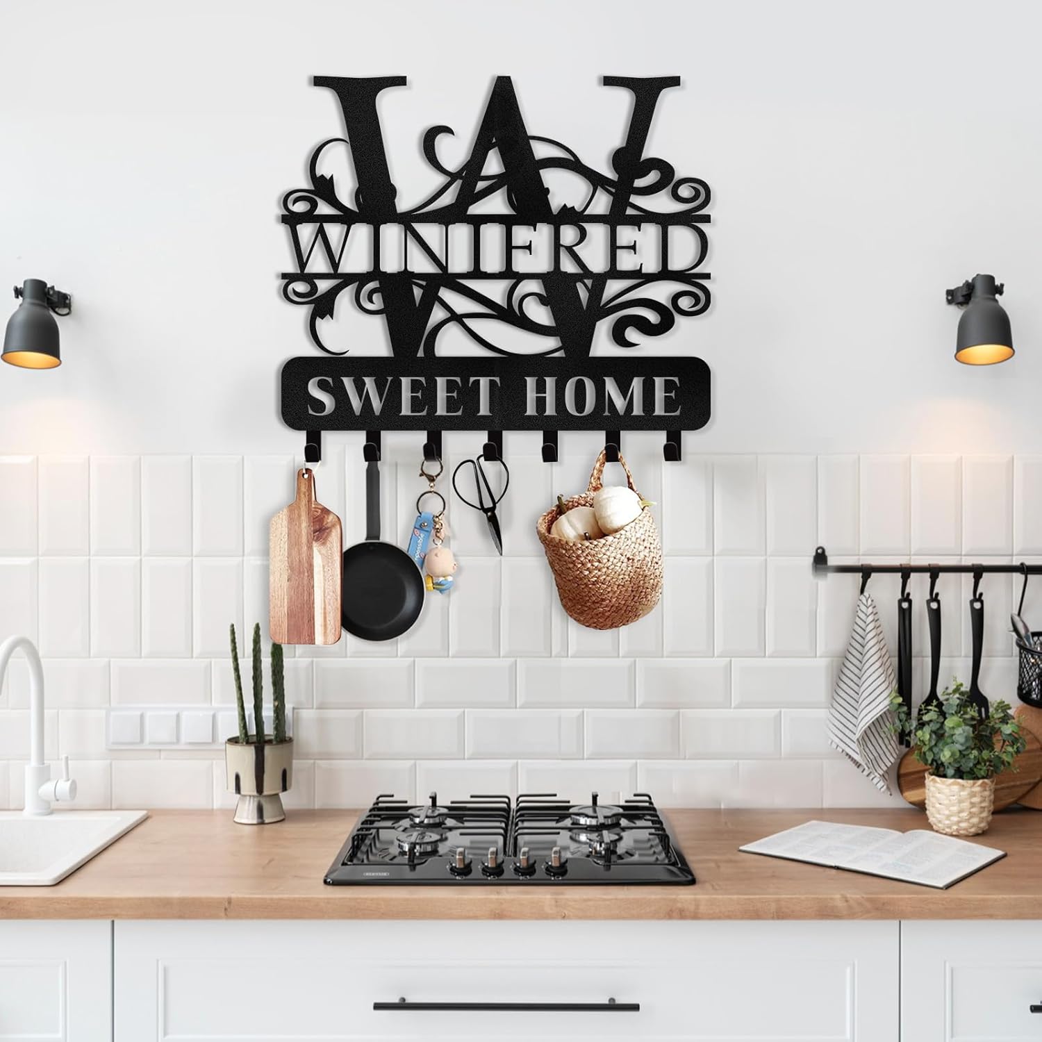 Personalized Key Holder for Wall, Custom Forest Deer Coat Rack Wall Hanging-MetalsignX