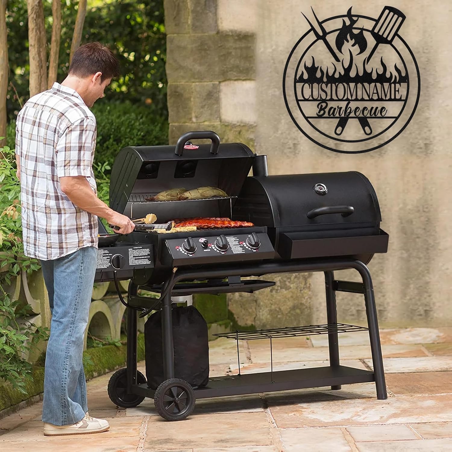 Personalized Kitchen Wall Plaque - Coffee, BBQ & Wine Metal Art for Food Lovers-MetalsignX