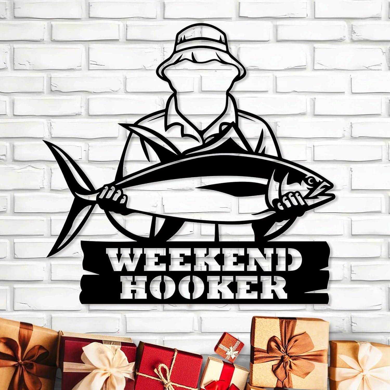 Personalized Largemouth Bass Metal Sign, Custom Fishing Last Name Sign for Home, Fish Family Signs Wall Decor-MetalsignX