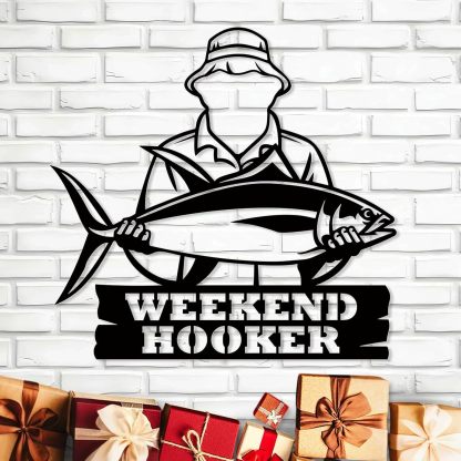 Personalized Largemouth Bass Metal Sign, Custom Fishing Last Name Sign for Home, Fish Family Signs Wall Decor-MetalsignX