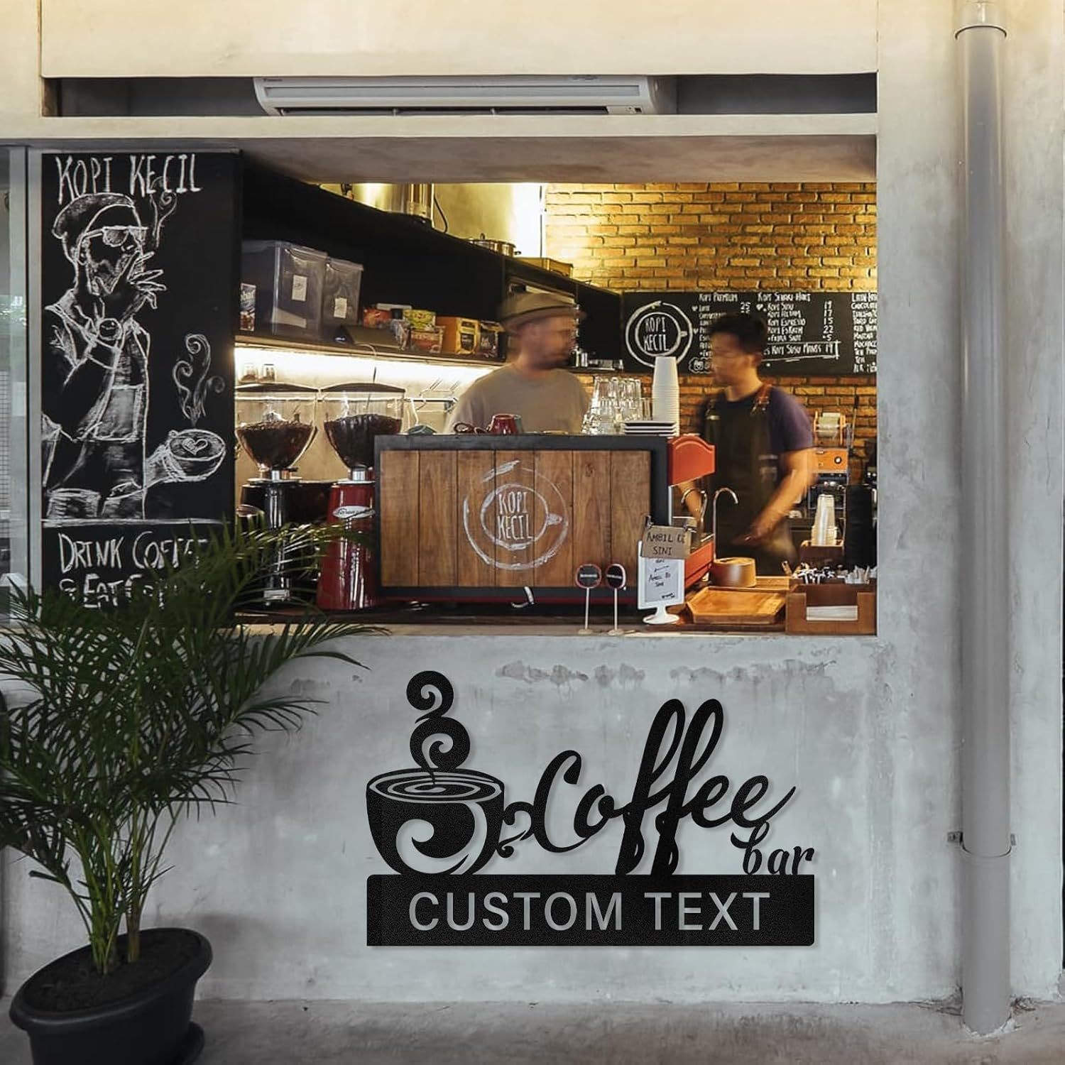 Personalized Kitchen Wall Plaque - Coffee, BBQ & Wine Metal Art for Food Lovers-MetalsignX